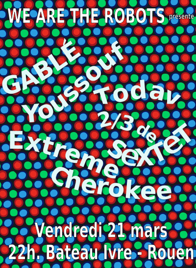 flyer concert au Bateau Ivre avec Extrem Cherokee et Youssouf Today