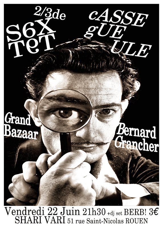 flyer concert au ShariVari avec Casse Gueule et Bernard Grancher